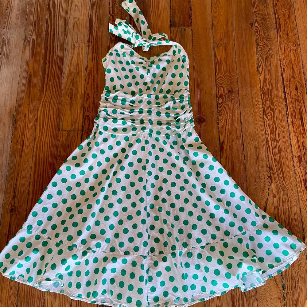 Vintage halter top polka dot cotton dress